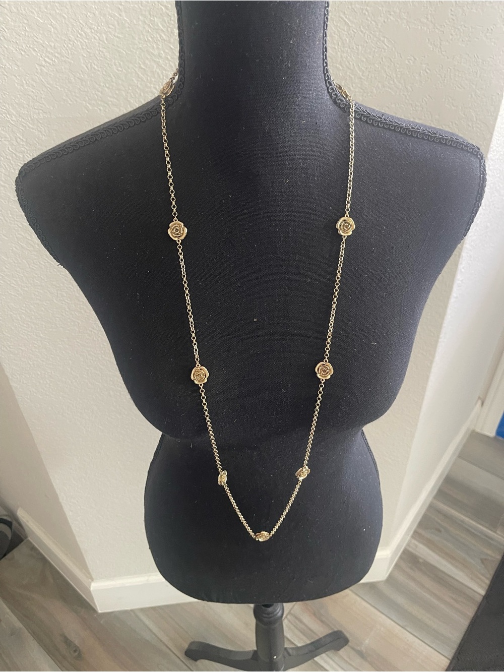 Vintage Hans Henrik Nygård Denmark Gold Vermeil Rose Necklace
